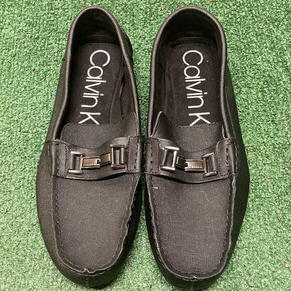New Calvin Klein Black Slip-On Loafers men’s size 11 (OKPM-07-082) - Picture 1 of 12